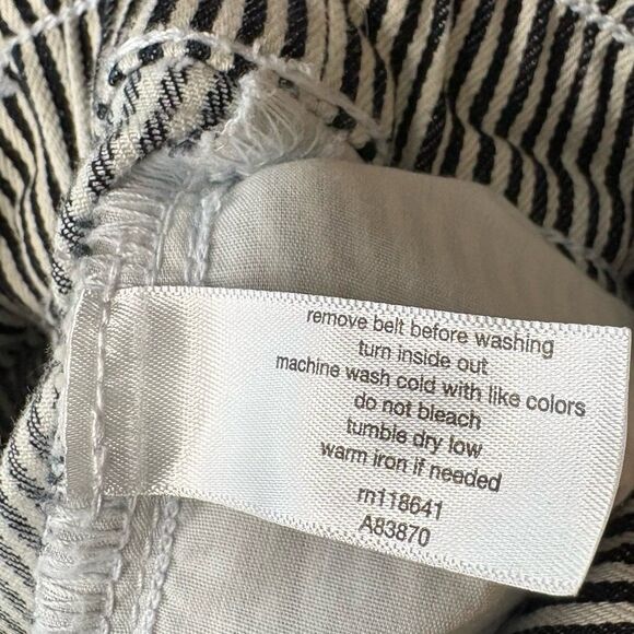 Lane Bryant Black And White Stripe High Rise Bermuda Belted Shorts Size 26‎ - Picture 9 of 9